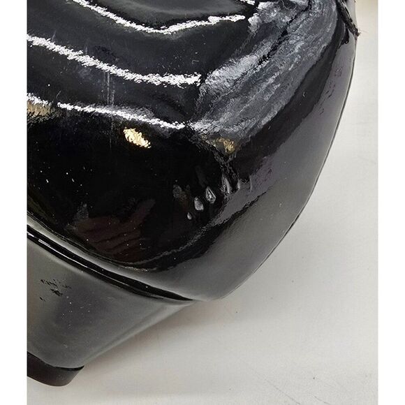Cole Haan Black Patent Leather Peep-Toe Heels Womens Size 7.5 Elegant Dress Shoe - Picture 7 of 9